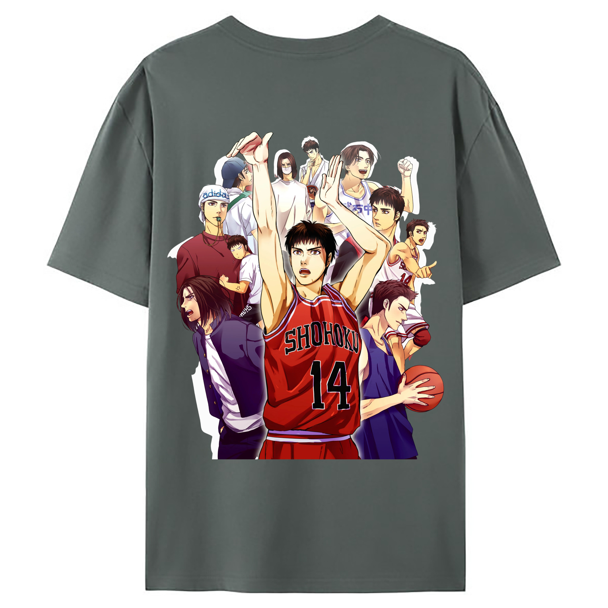 （画像用） SLAM DUNK／スラムダンク 綿100％ メンズ半袖Tシャツ（バックプリント） 通気性